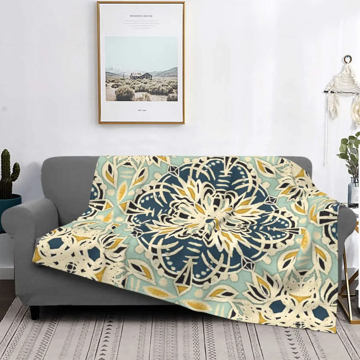 

Protea-Manta con patrón profundo, cubrecama a cuadros para cama, sofá, toalla de playa, manta Doble