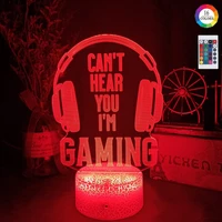 night light video games cant hear you im gaming for children headphones gamer color changeable table lamp for home decoration