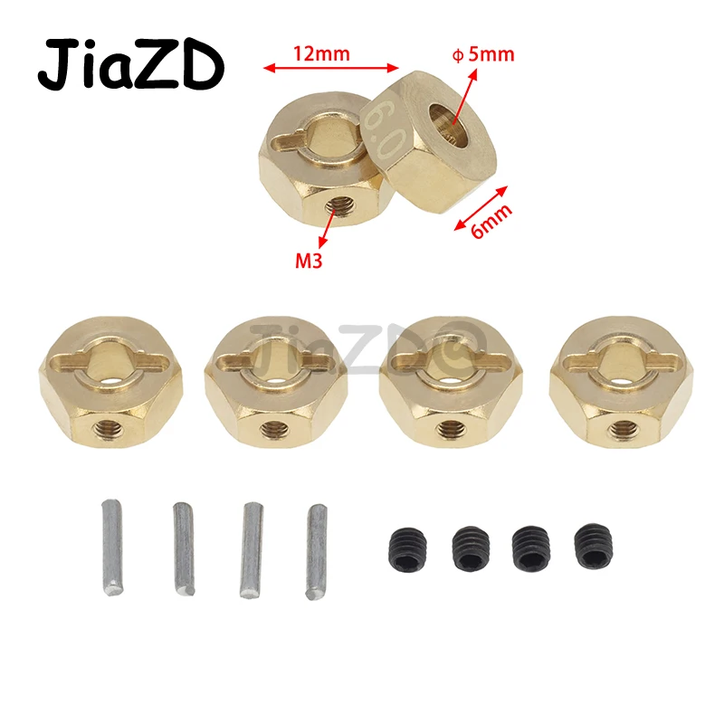 Латунный 12 мм удлиненный адаптер с шестигранной ступицей для Axial SCX10 III CC01 WRAITH RR10