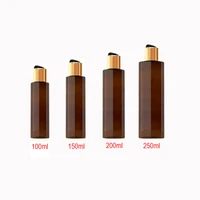 100ml 150ml 200ml 250ml empty plastic bottle containers shampoo washing cleaning packaging bottles gold aluminum disc top cover