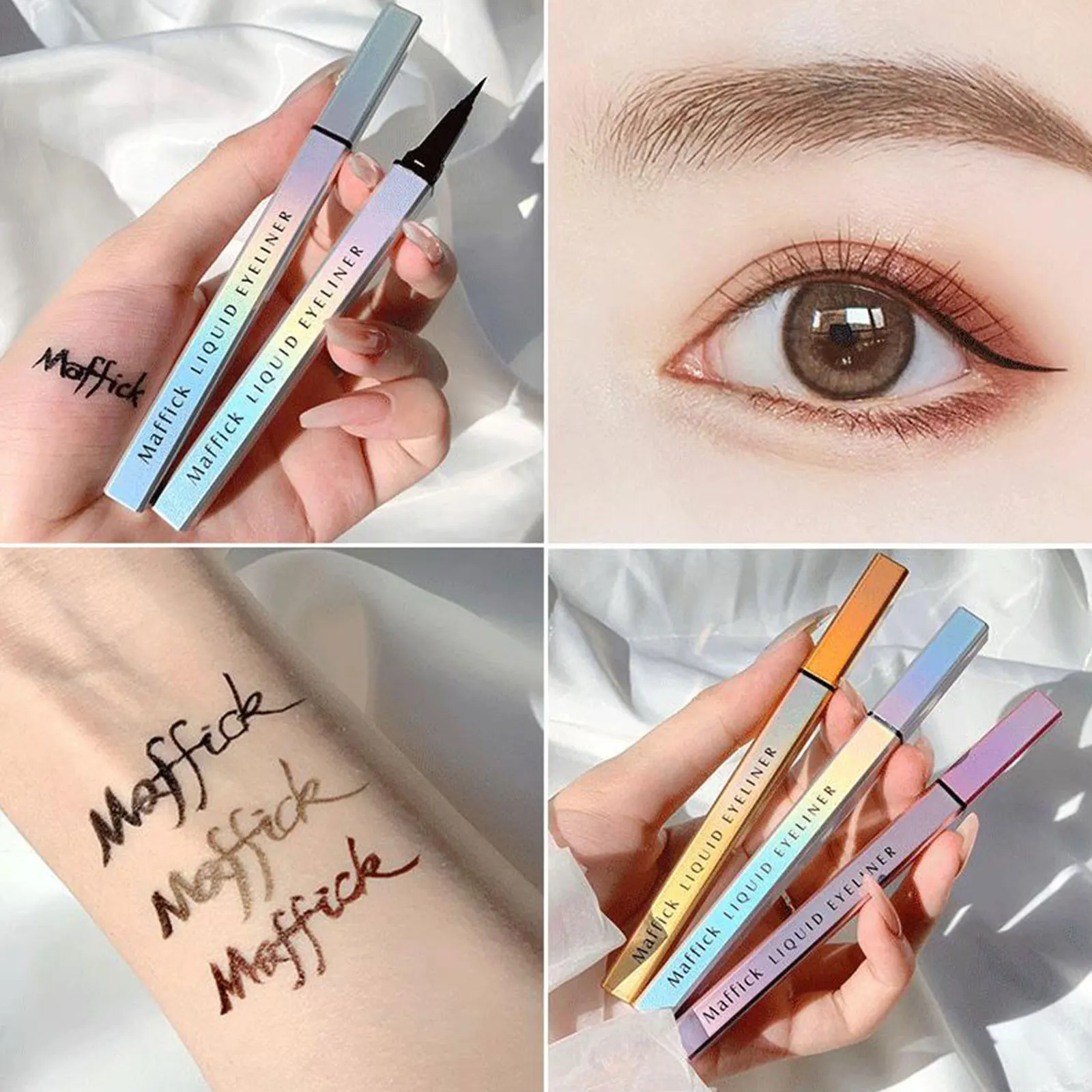 

Eye Shadow Liner Combination Cosmetics Black Pen Waterproof Is Not Blooming Eyeliner Pen Quick-drying Eyeliner Colorful Effect