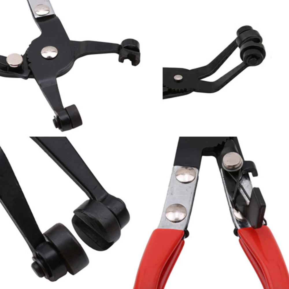 

Car Pliers Flat Band Hose Clamp Pliers Red Handle Professional Non Slip Clamps Pliers for Narrow Space Operations