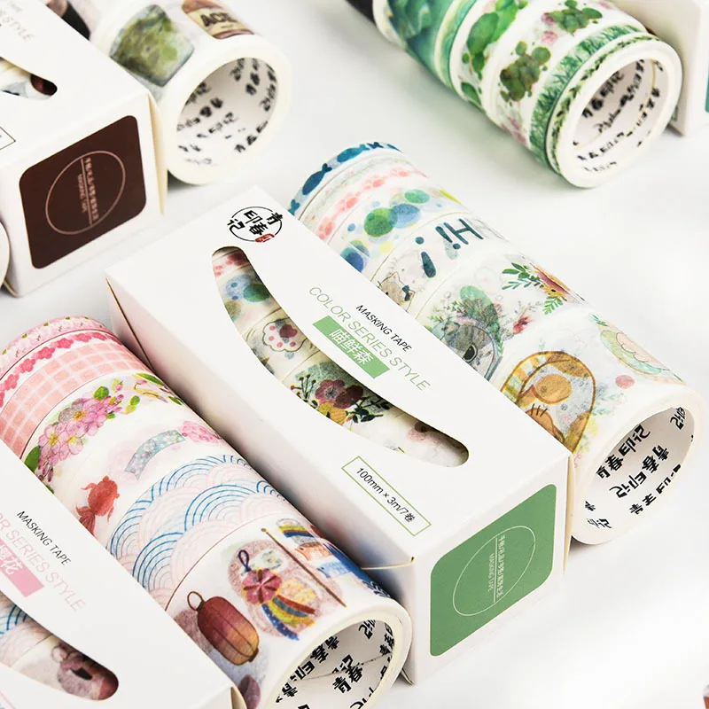 7 шт./кор. красивый цветок васи лента DIY украшения Скрапбукинг планировщик