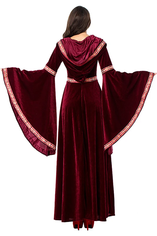 Женский бархатный костюм готический маскарадный в стиле ретро ведьмы на