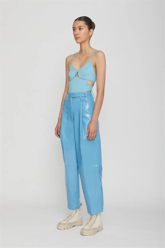 Mulberry Silk Harlan pants women summer elastic waist casual pants mulberry silk ankle-length trousers summer 20125