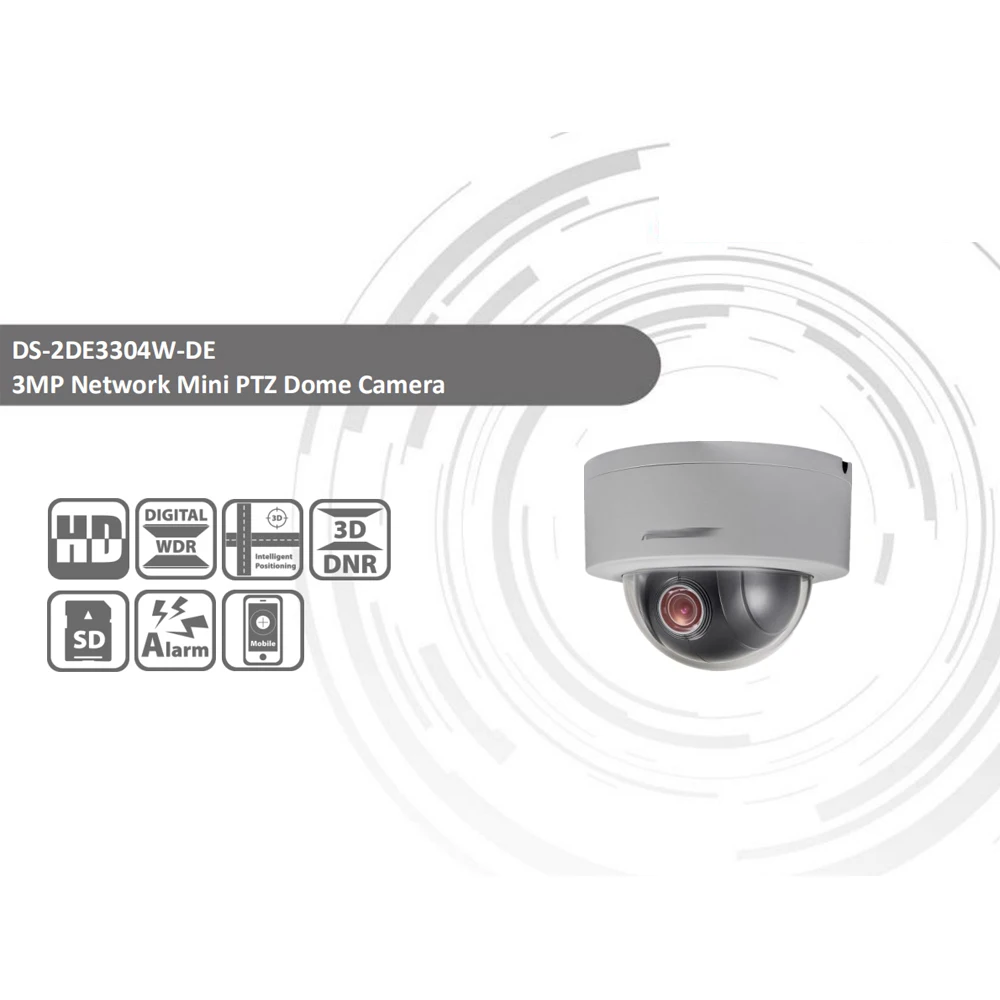 Hikvision Оригинал PTZ камера DS 2DE3304W DE 3MP IP Сетевая купольная Камера 4X оптический зум 2
