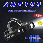 Мощный светодиодный налобный фонарь XHP199, налобный фонарь для рыбалки, светодиодный налобсветильник фонарь с зарядкой от Usb, 2022, налсветильник фонарь, уличный фонарь