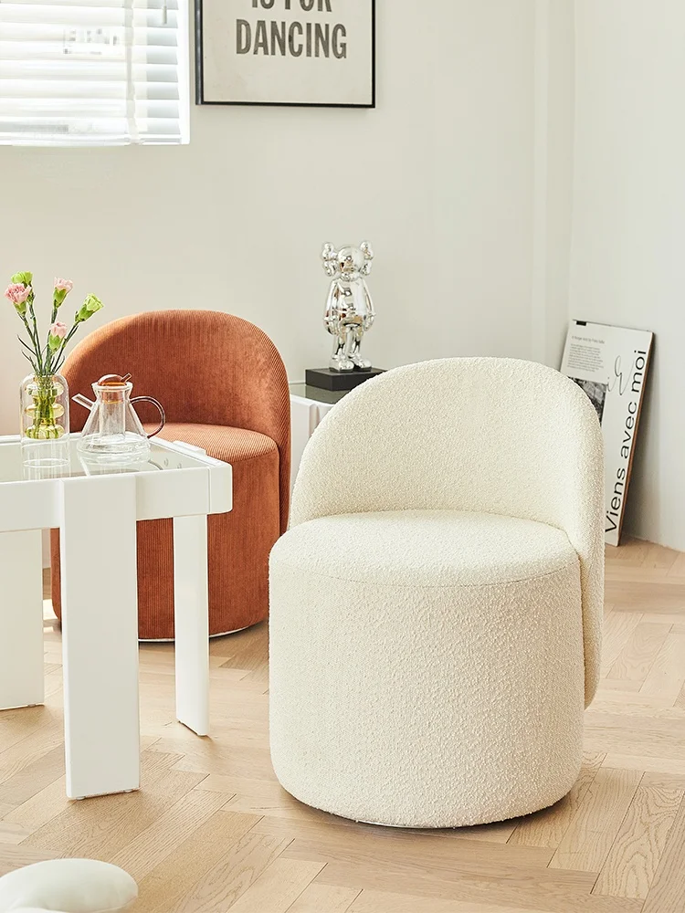 

Скандинавский домашний стул GY для гостиной, индивидуальный стул для дивана, спальни, креативный вельветовый туалетный стул, круглый стул дл...