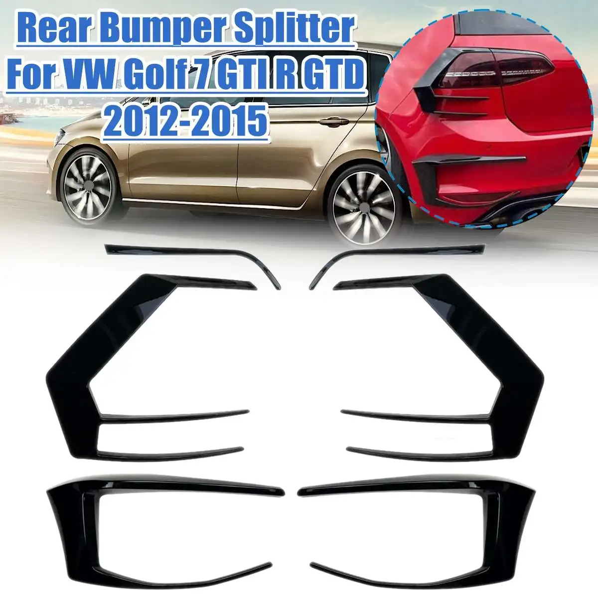 

Разветвитель заднего бампера для VW Golf 7 MK7 GTI R GTD 2012 2013 2014 2015 Canard Автозапчасти для экстерьера противотумансветильник фары