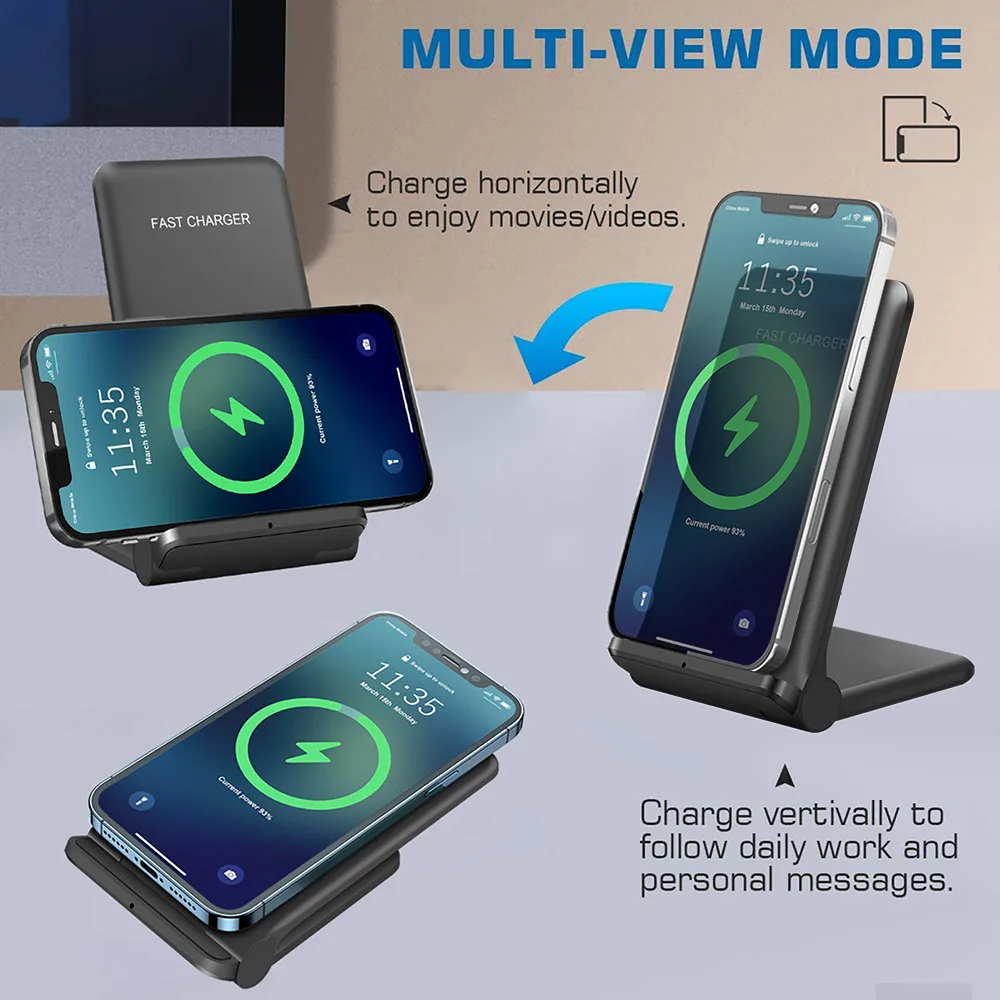 30w quick qi wireless charger foldable stand pad for iphone 13 12 11 pro xs max xr x 8 samsung s21 s20 s10 fast charging holder free global shipping