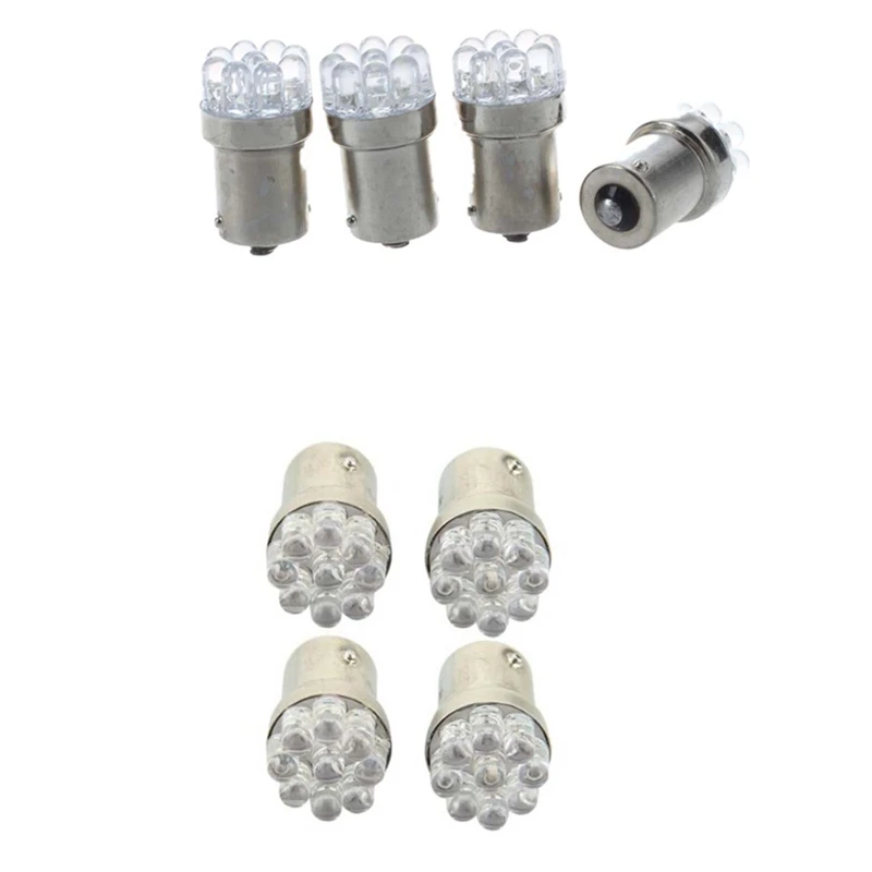 

4X1156 лампа BA15S P21W 9 светодиодный s 12V белая и 4X1157 BA15S светодиодный светильник лампа для парковки стоп светильник мигающий красный 12V