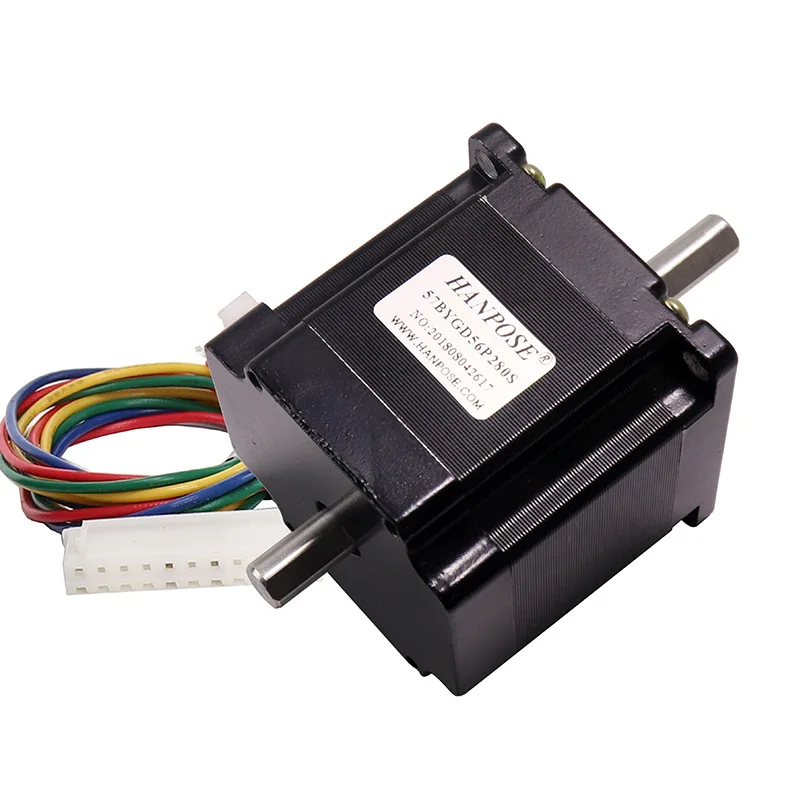 Шаговый электродвигатель NEMA23 23HS5628-SZ с двойным валом 2.8A 126N.cm Вал D = 8 мм 57x56 57 для