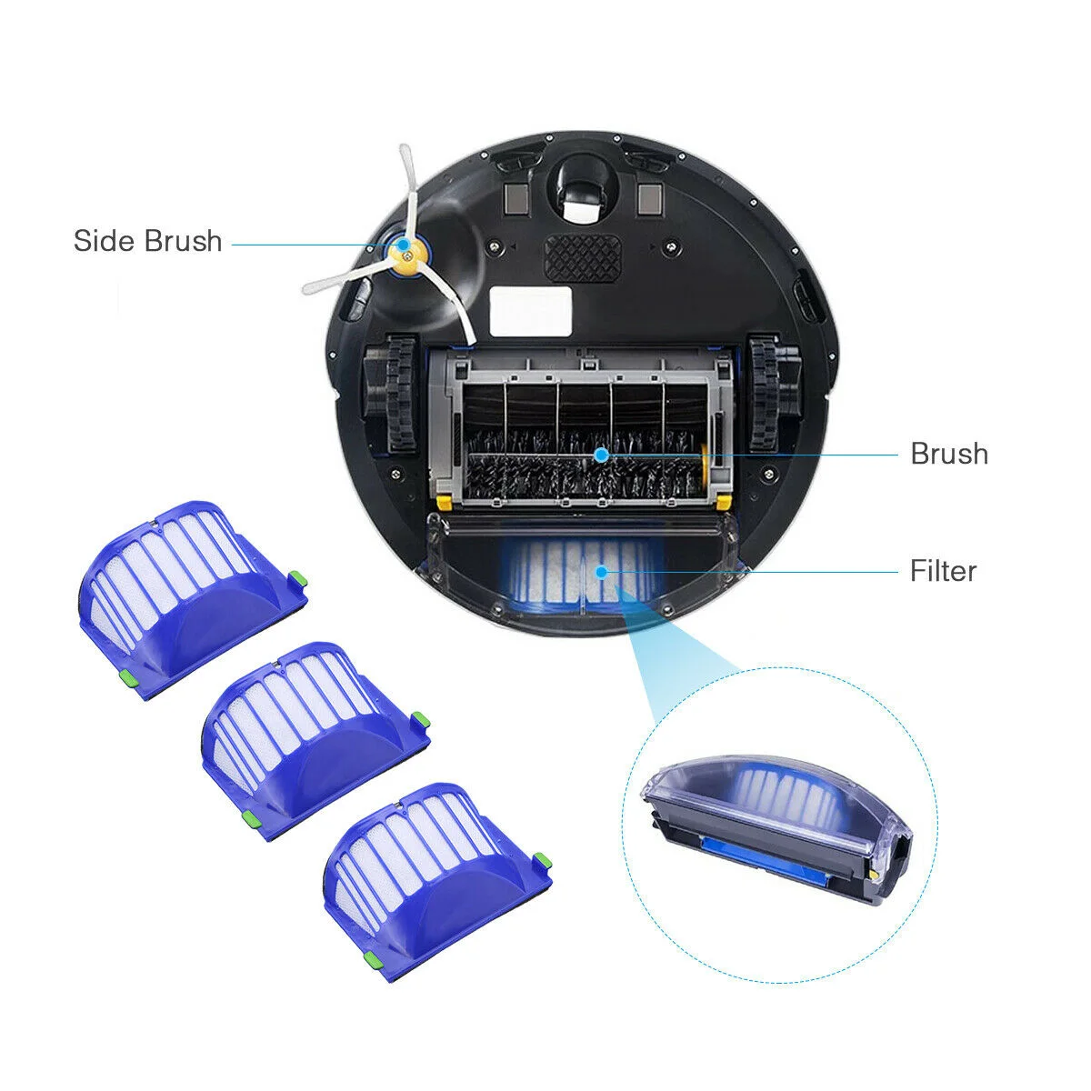 

Replacement Part Kit For IRobot 600 610 620 650 Serie Vacuum Filter Brush Sweeper Robot Cleaning Accessories