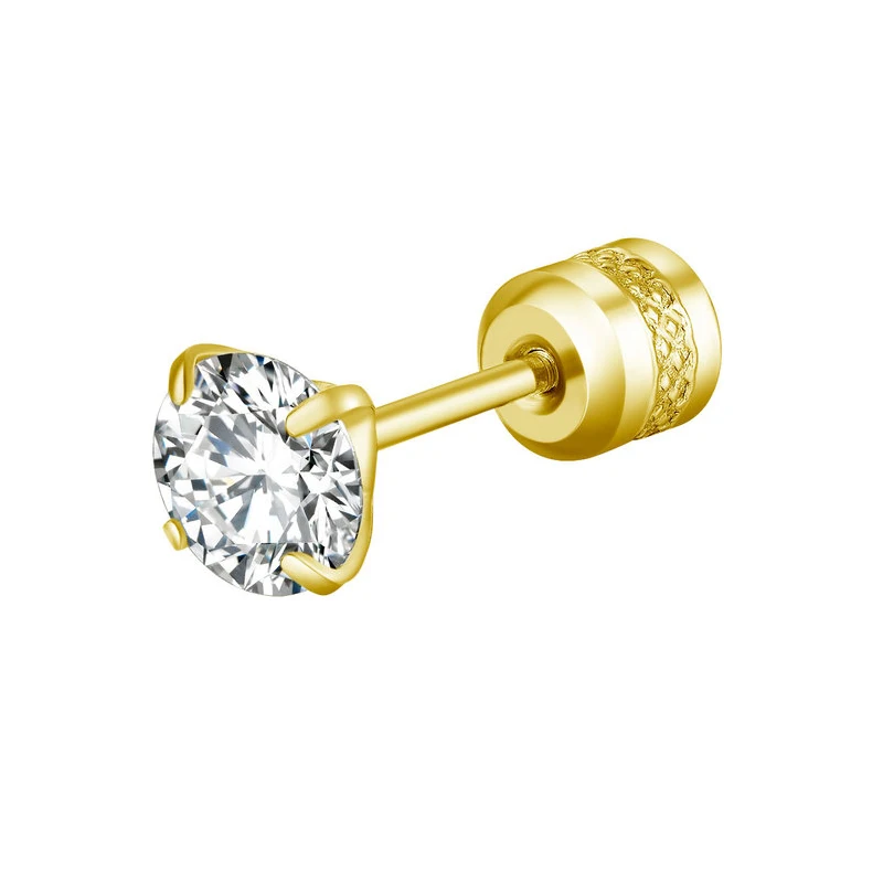 Золотые и серебряные хрустальные пирсинг круглые маленькие серьги-гвоздики для