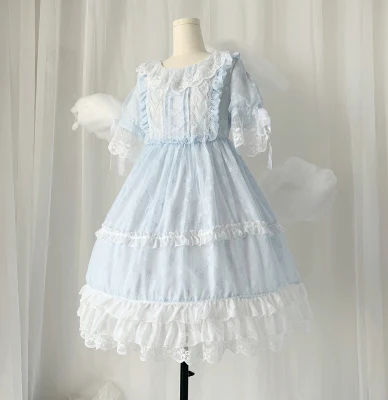 only dress Вечерние платья принцессы в стиле милой Лолиты; винтажное кружевное платье с бантом и круглым вырезом в викторианском стиле; платье для девочек в готическом стиле; платье лолиты для костюмированной вечеринки - Цвет: only dress