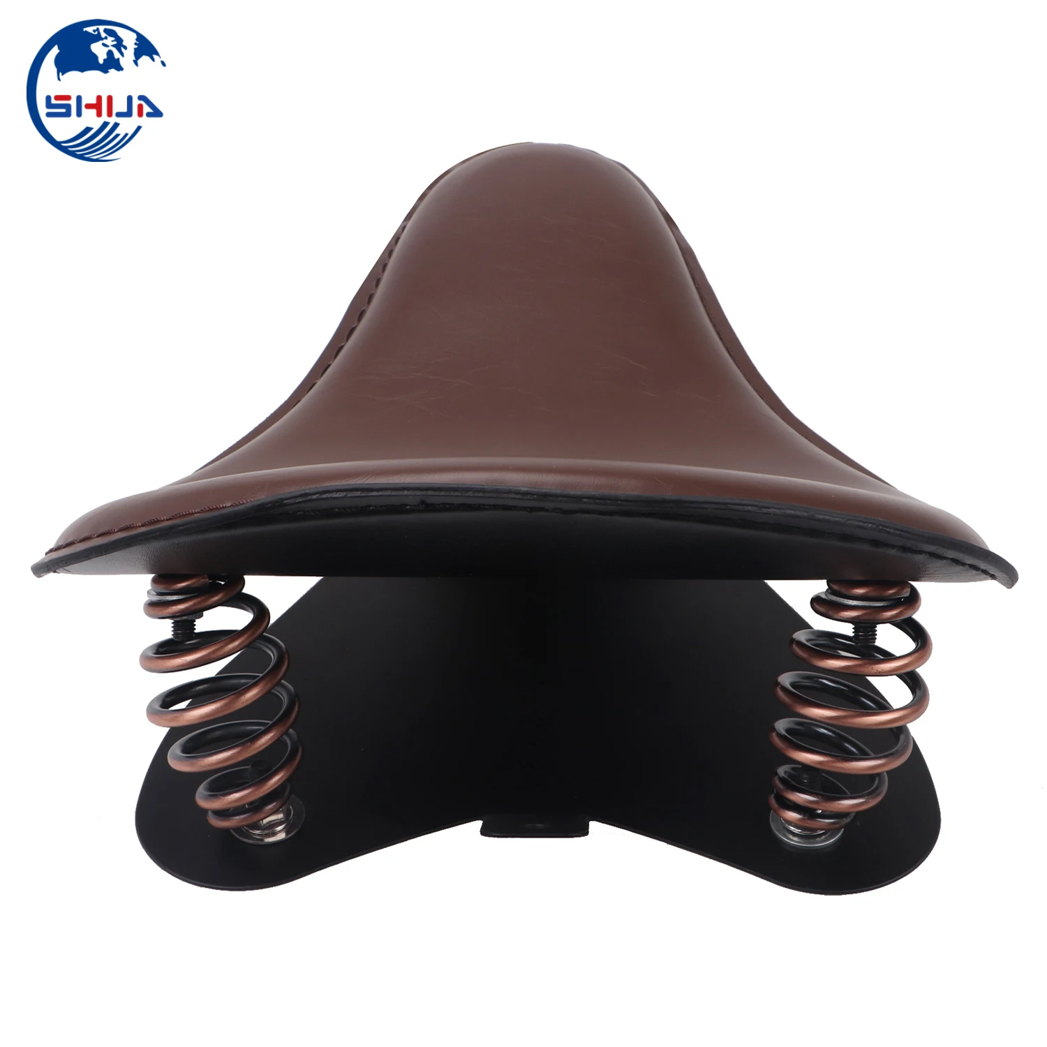 Ретро коричневый кожаный тонкий Solo Seat + 3 &quotпружинный Кронштейн монтажный