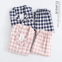 2021 spring fall autumn winter clothing sets for boys girls 2 piece coat style cotton pajama plaid homewear loungewear