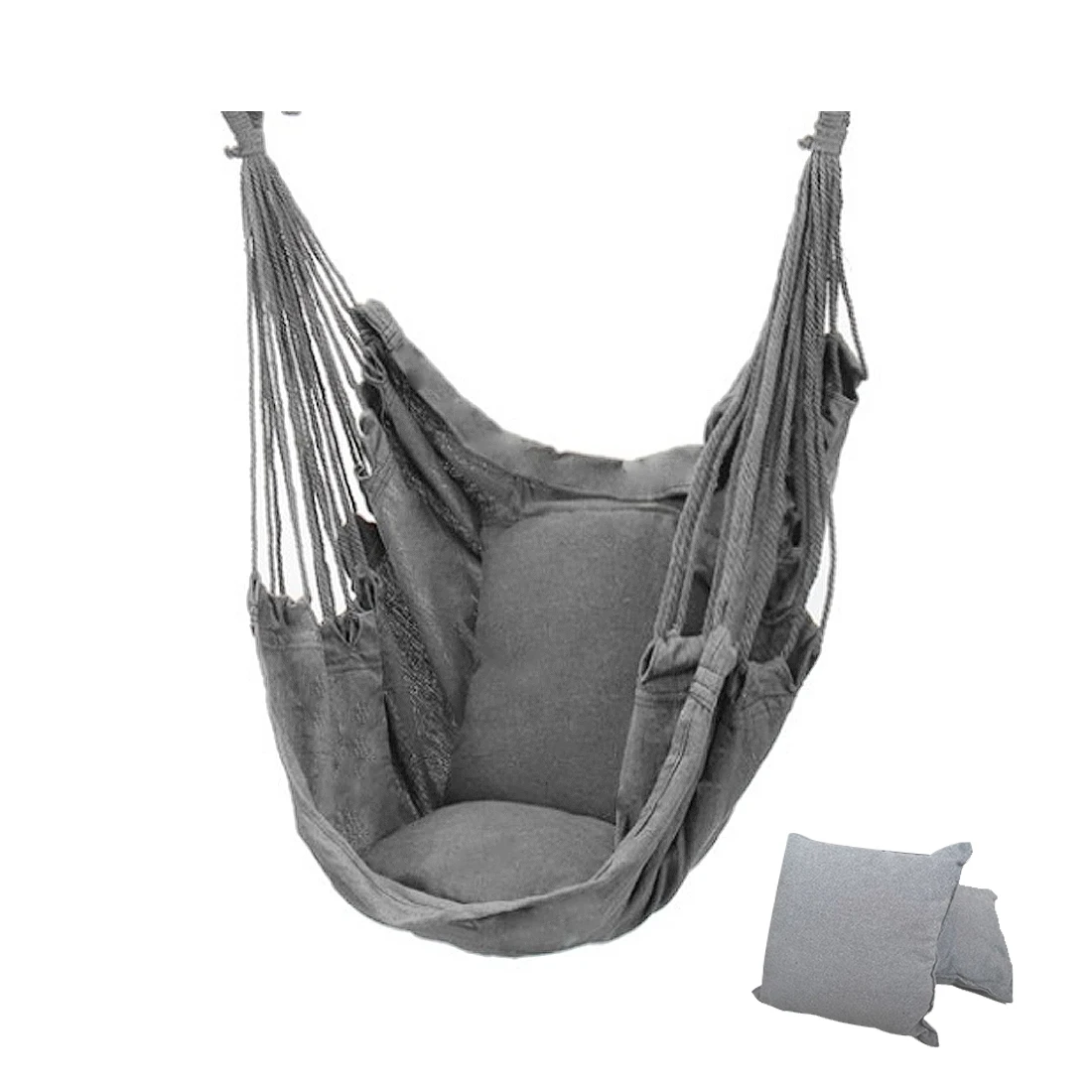 Подвесной гамак-качели, портативный, из холщовой ткани, для путешествий и кемпинга, подвесное кресло-качели, не требует подушки