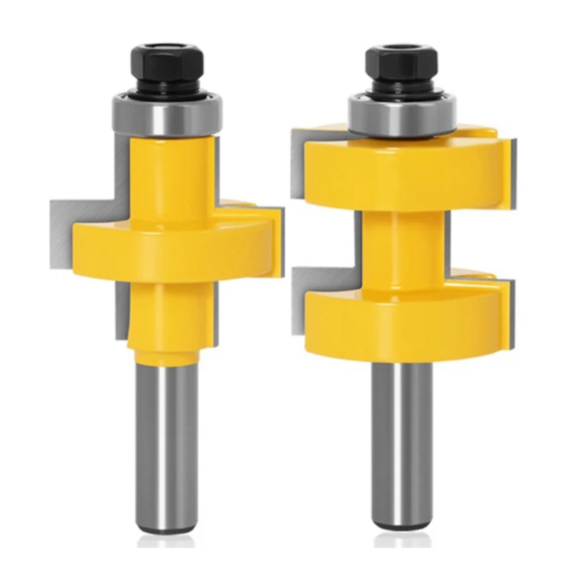 

2Pc 12mm Shank High Quality Large Tongue & Groove Joint Assembly Router Bit Set Stock Wood Cutting Tool