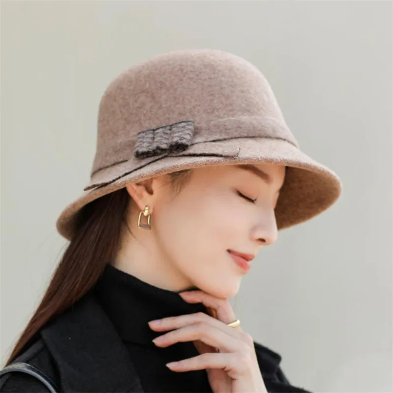 

2022 Hat Ladies Fashion Warm Wool Basin Hat Fisherman Hat Japanese Contracted Joker Wool Hat Luxury Cashmere HatWool Hat Fisherm