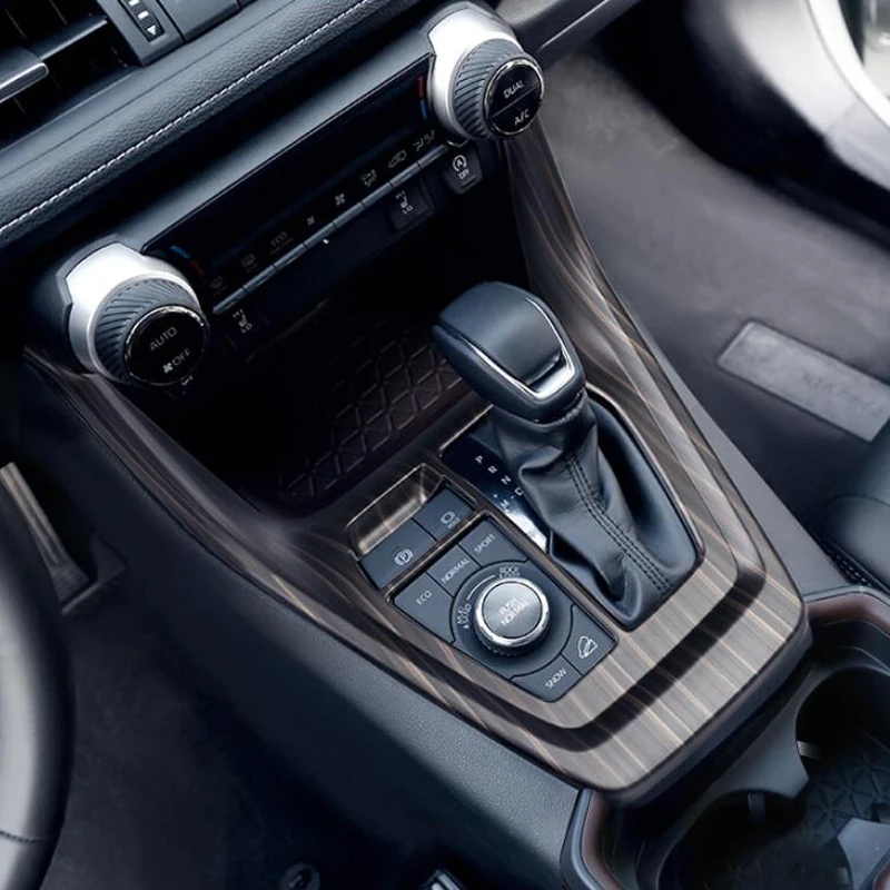 Car Interior Peach Wood Decoration Sticker Center Console Gear Shift Box Panel Cover Trim For Toyota RAV4 RAV 4 2021 2020 2019