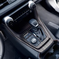 car interior peach wood decoration sticker center console gear shift box panel cover trim for toyota rav4 rav 4 2019 2020