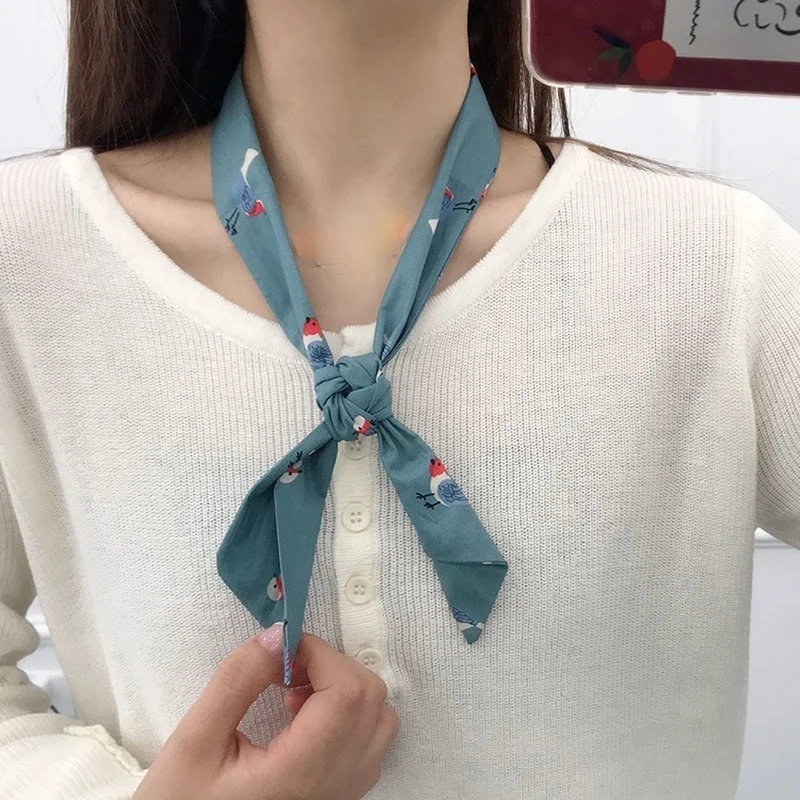 

Небольшие шелковые шарфы, тонкие шелковые шарфы для женщин, повязки на голову, узкие и длинные, подходят для декоративных шарфов