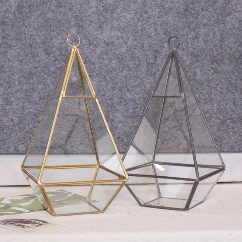 Под разными углами Цветочный Горшок Кашпо Металл Стекло настольные горшки