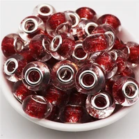 10pcs new 16 glitter colors large hole european beads fit pandora charms bracelet bangle chain diy hair beads for jewelry making