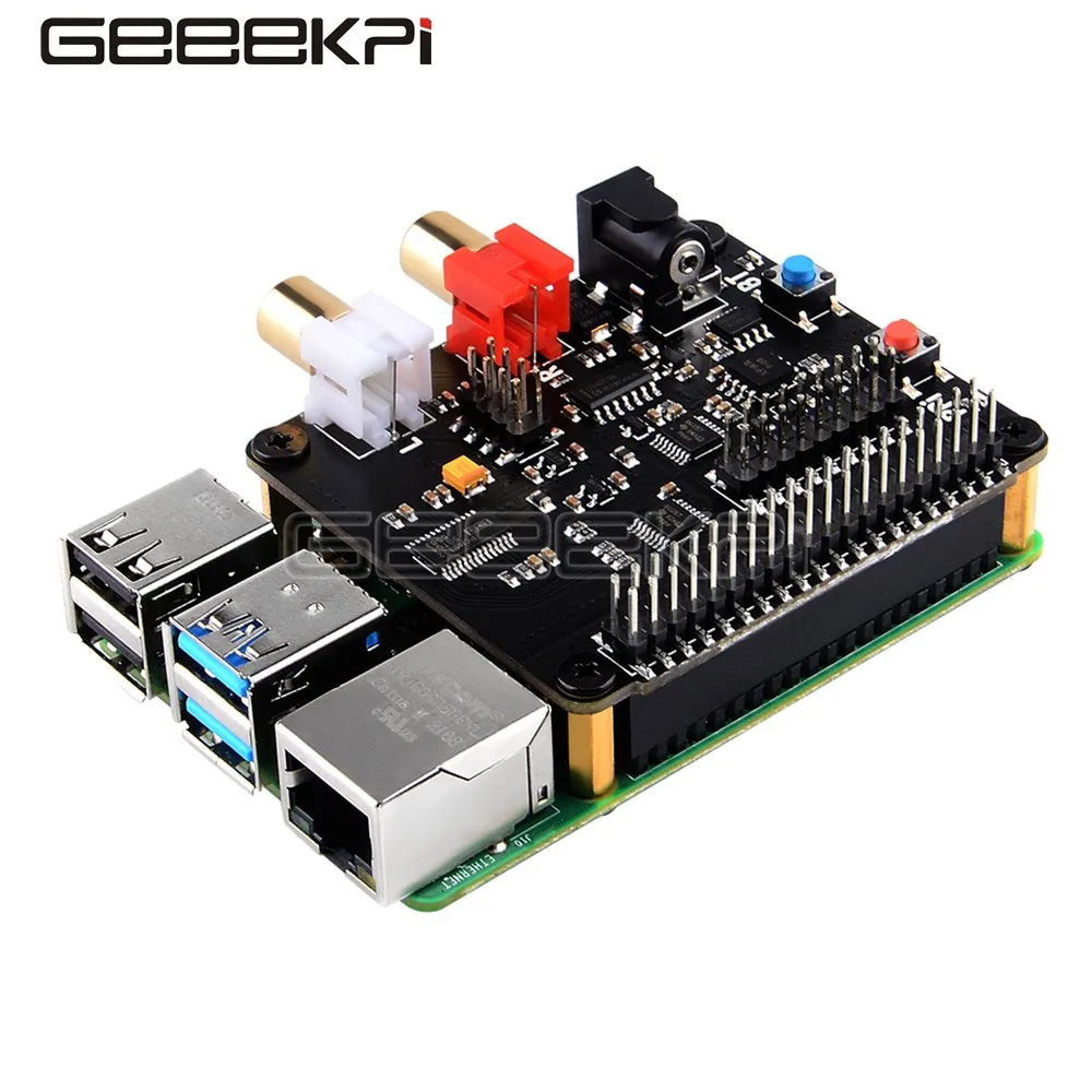 Geeekpi X930 Bluetooth 5.0 de Alta Fidelidade Dac Chapéu Suporta Reinicialização Segura Desligamento Seguro & Poweroff Completo do Software para Raspberry pi 4b 3b + Acessórios p/ quadro de demonstração