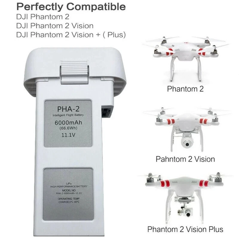 Аккумулятор для DJI Phantom 2 Vision + (литий полимерный высокопроизводительный 6000 мАч 11 1
