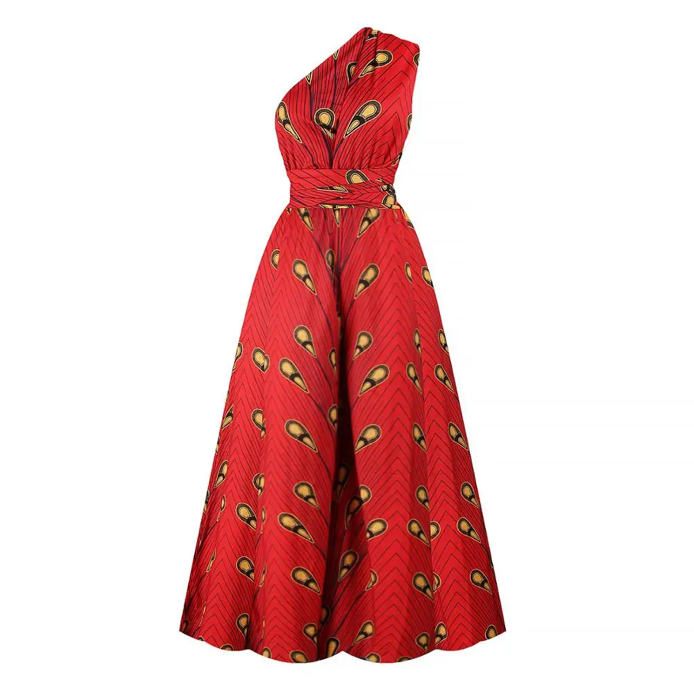 

African new style autumn clothing new digital printing women's sexy multi-wearing jumpsuit loose casual big flared pants