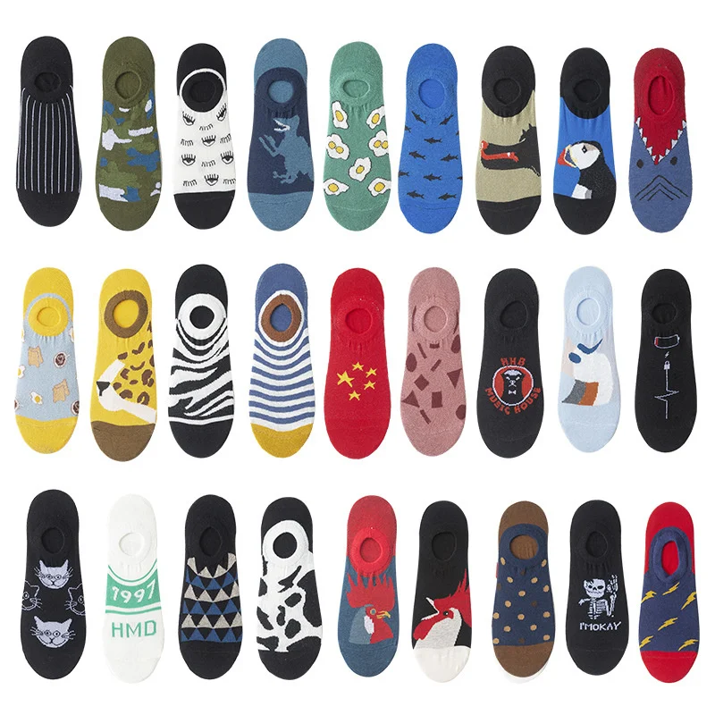 

Cotton Women Socks Female Casual Boat Cartoon Harajuku Cat Cute Heart Invisiable Funny Ankle Original Trendy Unisex Socks Set
