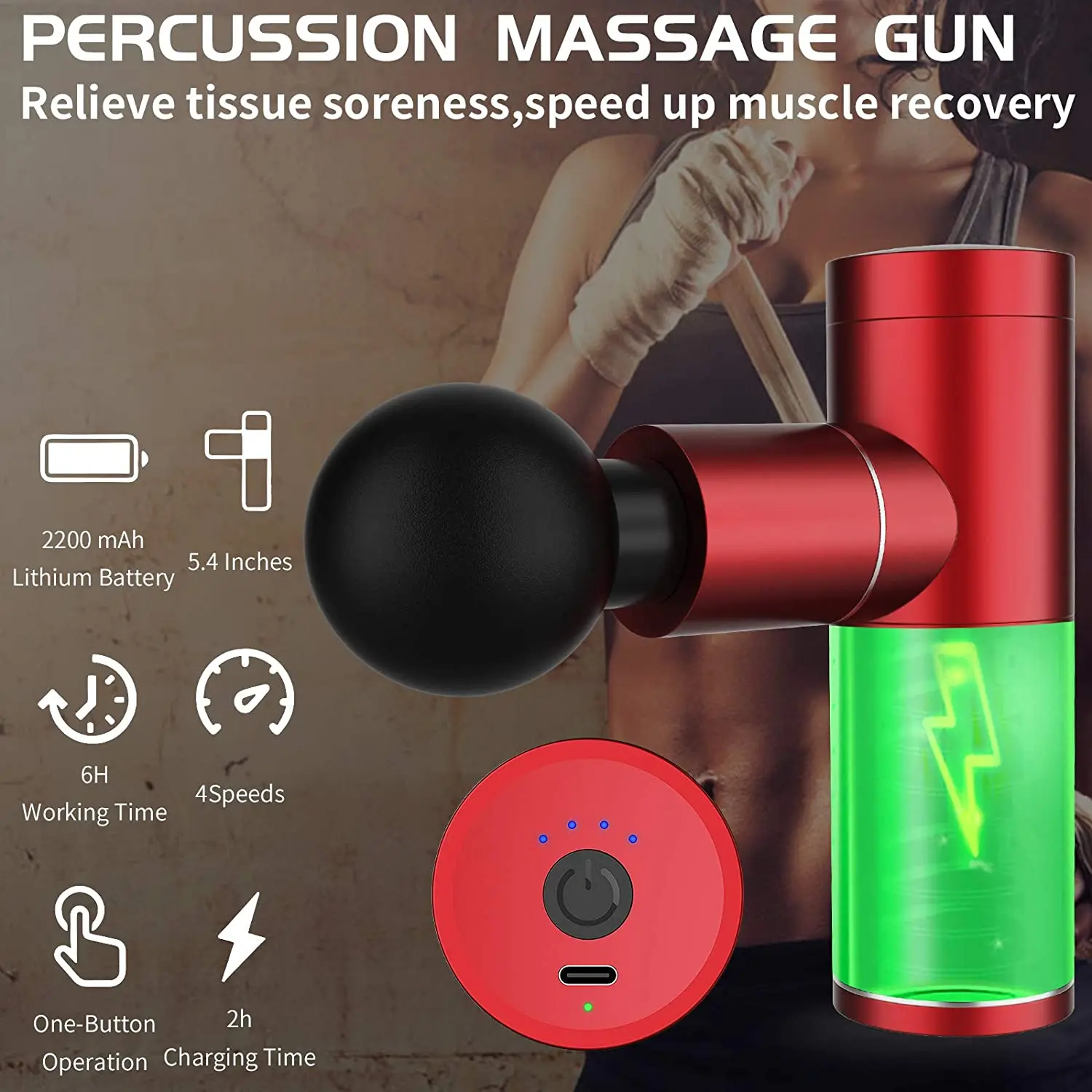 

Mini Massage Gun,Small Size Portable Handheld Percussion Muscle Relaxation for Pain Relief,Back Deep Tissue Muscle Therapy Gun