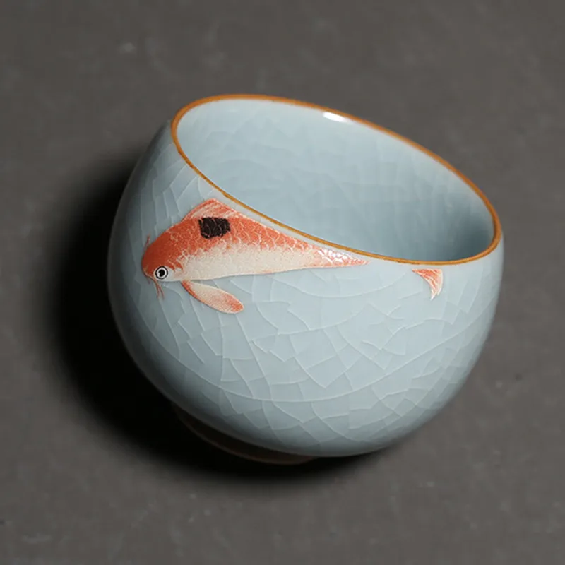 Керамическая чайная чашка Ruyao в виде печи маленькая фарфоровая для чая рыбы