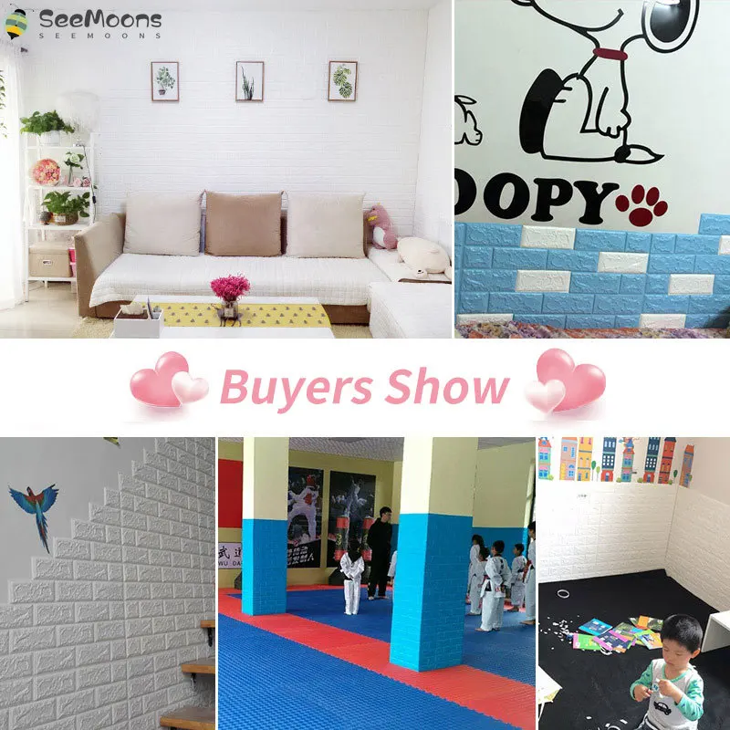 

12PCS Self Adhesive Foam Wallpaper Waterproof 3D Brick Wall Panel Living Room Brick Stickers Bedroom Kid Brick Papers Home Decor