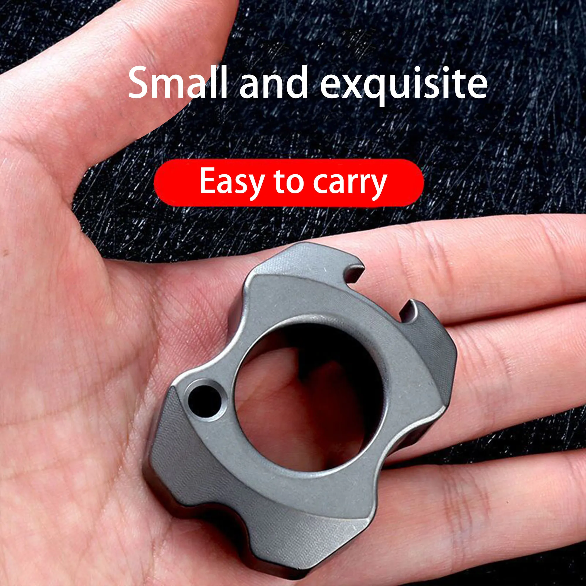 

Titanium Single Finger Ring TC4 Outdoor Buckle Survival EDC Multi tools