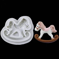 rocking horse fondant silicone mold for diy pastry cupcake dessert lace cake decoration kitchen accessories baking tool