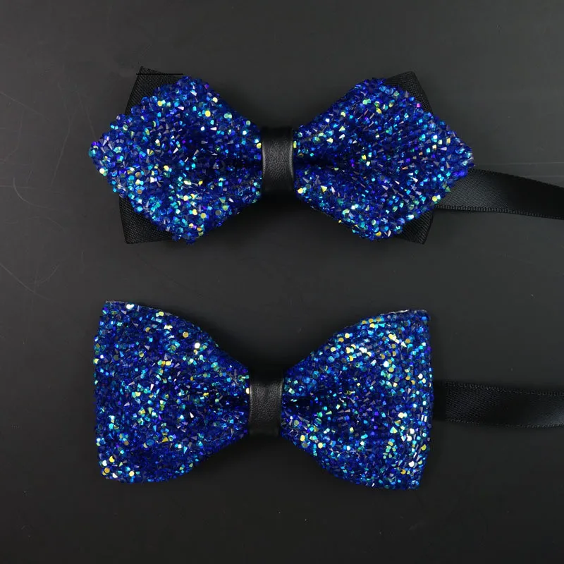 

1pcs Men Bow Handmade Rhinestone Tie Shiny colorful Bowtie Necktie Wedding Bridegroom Clothes Accessories 6 Styles KYY9070