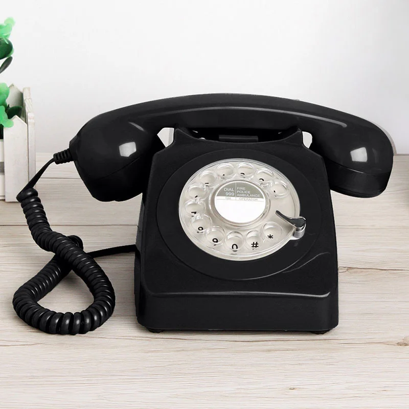 Проводные розовые телефоны классический поворотный циферблат Телефоны для дома