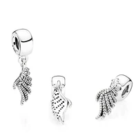 100 925 sterling silver charm new silver feather pendant fit pandora women bracelet necklace diy jewelry