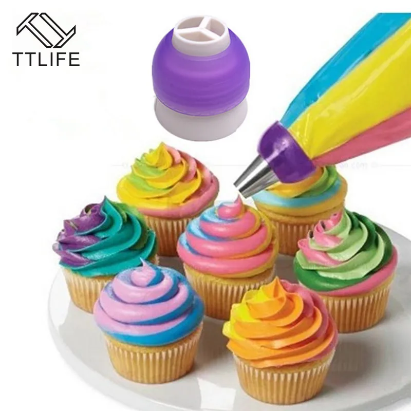 TTLIFE 1 шт. 3 отверстия конвертер для украшения торта Смешанные цвета Кондитерская