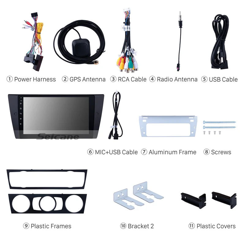 Автомагнитола Seicane Android 10 0 GPS радио для 2005 2012 BMW 3 E90 E91 E92 E93 316i 318i 320i 320si 323i 325i 328i