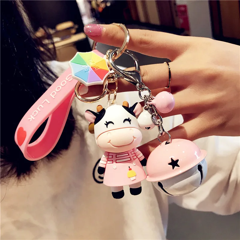 

Cute Cow Doll Keychain Lovely Cartoon Dairy Lovers Car Key Chain Girl Bag Pendant Accessories Keyring Lovers Holiday Gifts