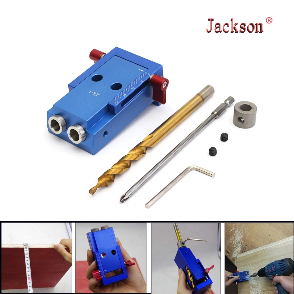 

Mini Style Pocket Hole Jig Kit System for Wood Working & Joinery and Step Drill Bit & Accessories Wood Work Tool