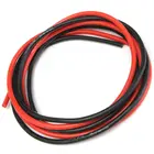1 метр Черный + 1 метр красные силиконовые провод 12AWG 14AWG 16AWG 22AWG 24AWG термостойкий мягкий силиконовый кабель из силикагеля