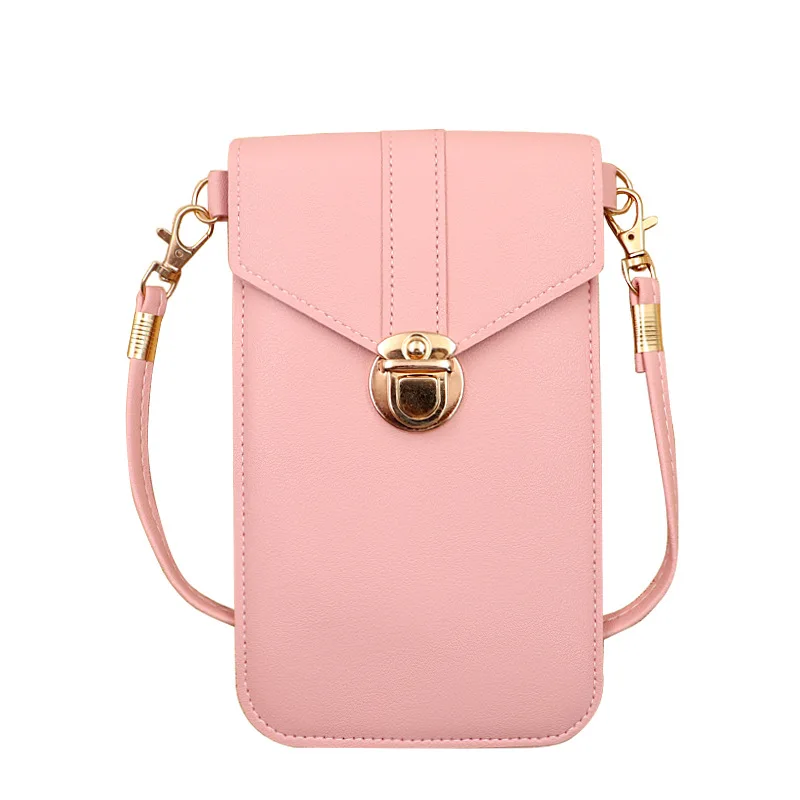 

Touch Screen Cell Phone Purse Smartphone Wallet Leather Shoulder Strap Handbag Women Bag For Iphone Wallet Shoulder Bags 2021