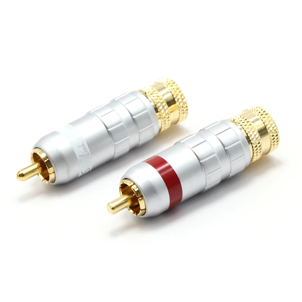4 шт. позолоченный штекер RCA для припоя из латуни|rhodium plug|rca rhodiumsolder rca connector |