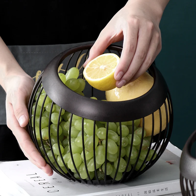 Железная корзина для хранения фруктов в скандинавском стиле большой емкости яиц