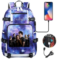 twilight backpacks for school multifunction usb charging bag boy girl teenager school bags travel laptop mochila